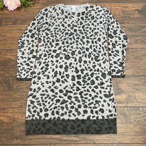 Leopard print sweater dress